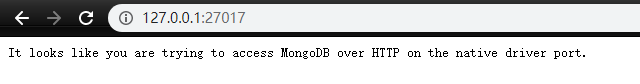 It looks like you are trying to access MongoDB over HTTP on the native driver port.